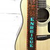 Turquoise Rose Leather Guitar Strap