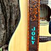 Personalized Leather Rose Guitar Strap