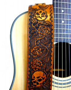 Skull & Roses Guitar Strap with Name