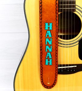 Personalized Hand Painted Leather Guitar Strap