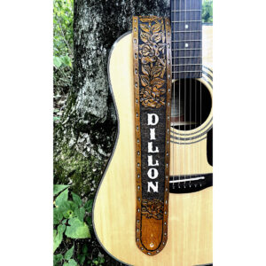 Rose Guitar Strap with Name