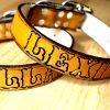 Tan Personalized Leather Dog Collar