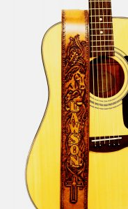 Western Horse Personalized Leather Guitar Strap