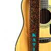 Western Rose Vine Personalized Hand Painted and Tooled Leather Guitar Strap