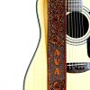 Personalized Leather Guitar Strap with Hand Tooled Roses