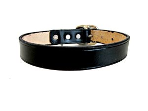 Classic Black Leather Dog Collar