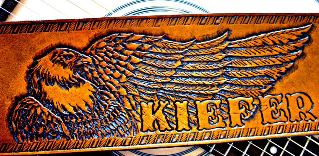 Hand Tooled Eagle Personalized Guitar Strap