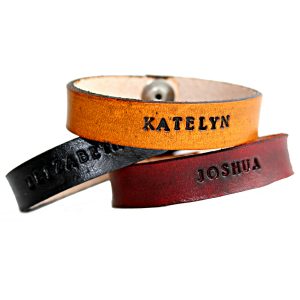 Personalized Leather Snap Cuff