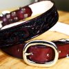 Woodland Vine Leather Dog Collar