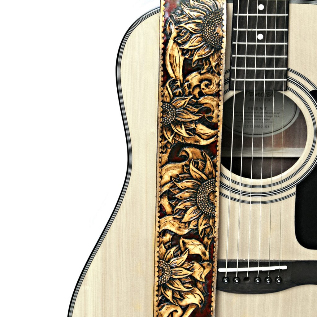 PERSONALIZED Western 2024 Floral Guitar Strap with Padding