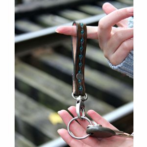 Tooled Leather Key Chain Fob