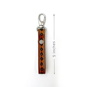 Leather Key Chain with Turquoise