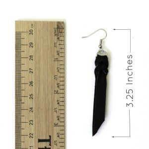 Black Knot Leather Earring Measurement