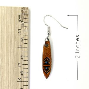 Tooled Leather Earrings Measurement 2 Inches