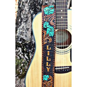 Personalized Lily Flower Guitar Strap