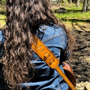 Leather Sunflower Guitar Strap