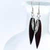 Leather Feather Dangle Earrings