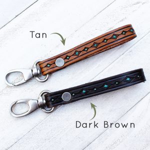Tooled Leather Key Fob Color Options