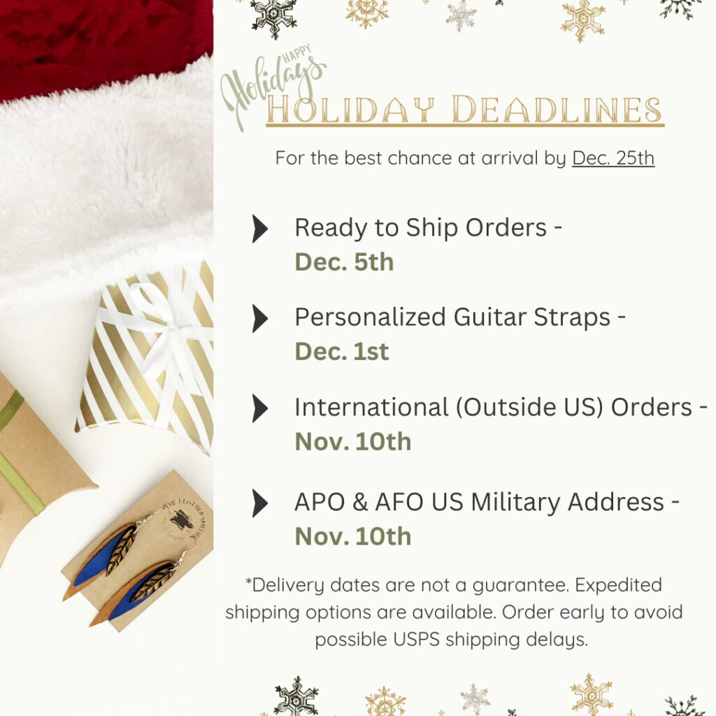 Christmas Holiday Order Deadlines