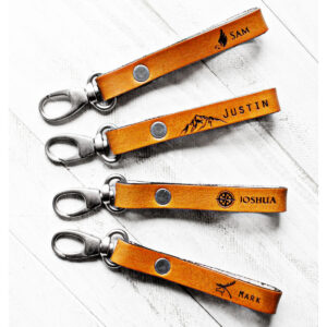 Engraved Leather Key Fobs