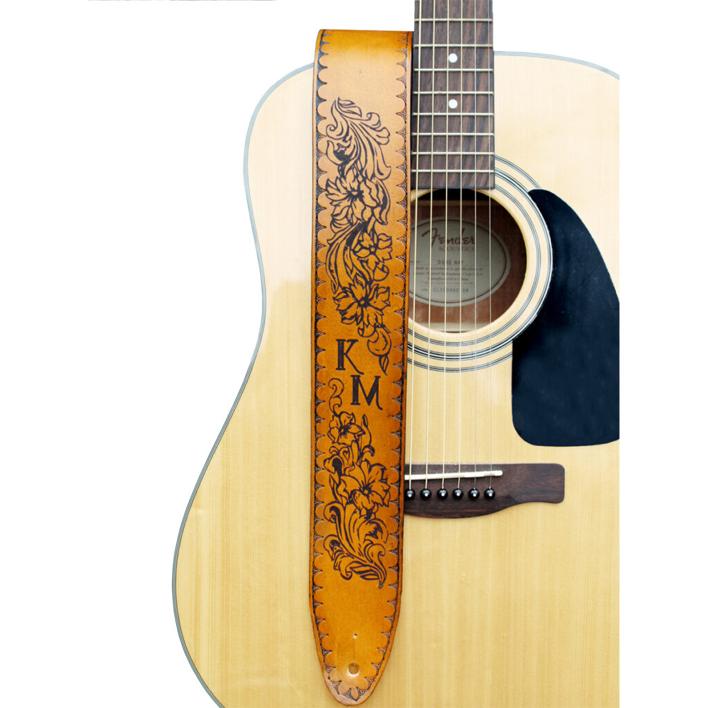 PERSONALIZED Western 2024 Floral Guitar Strap with Padding