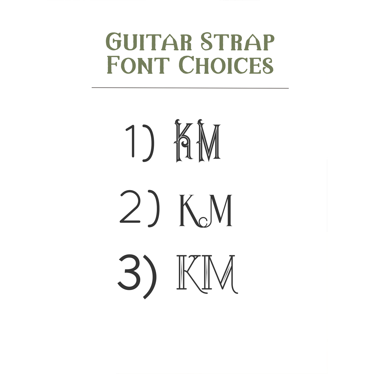 Flower Guitar Strap Font Options