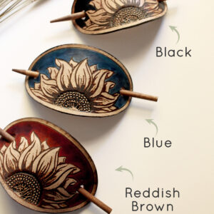Sunflower Leather Hair Clip Colors