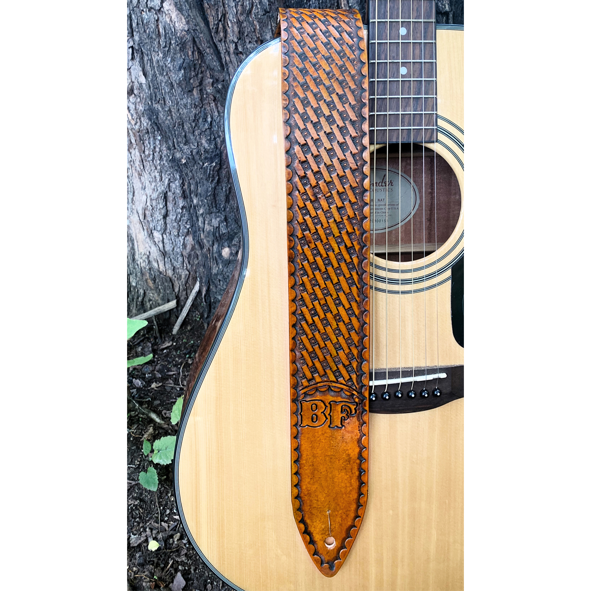 Western Tooled Guitar Strap