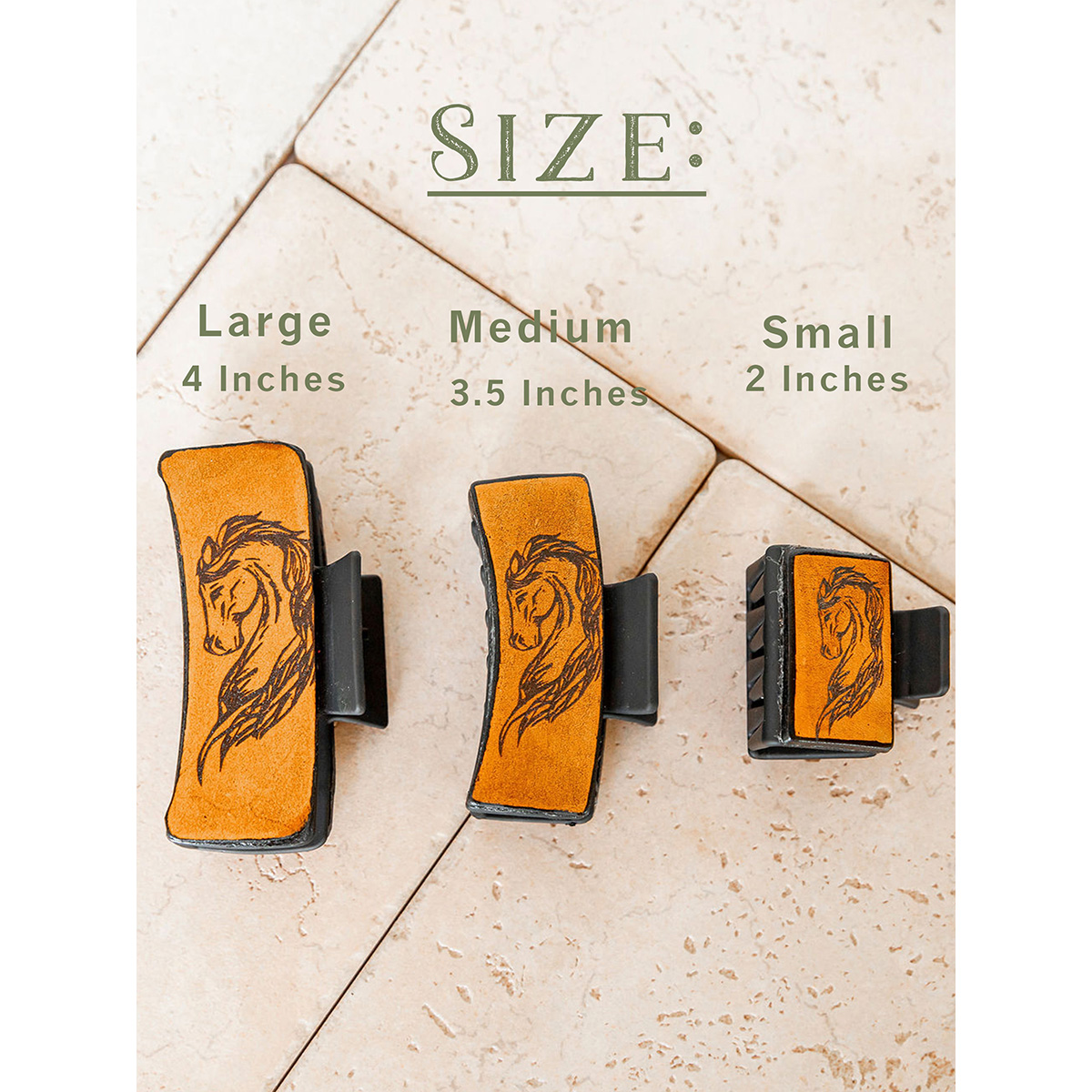 Leather Claw Clip Sizes