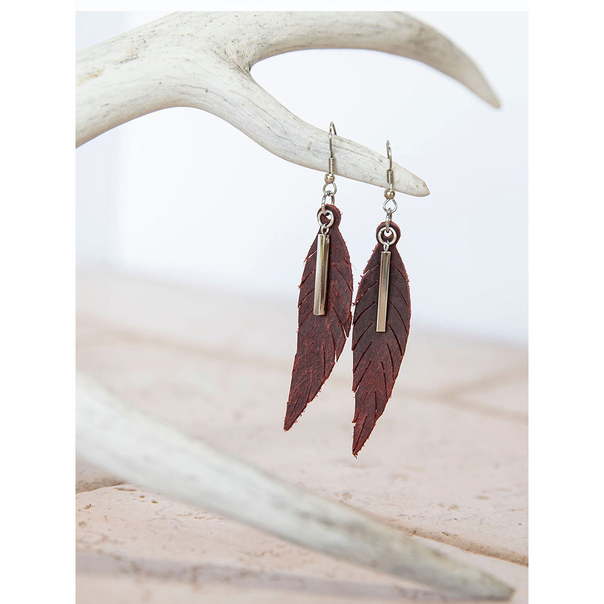 red-leather-feather-earring-the-leather-smithy-WEB
