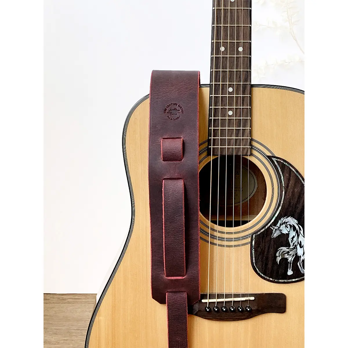 Red Leather Guitar Strap