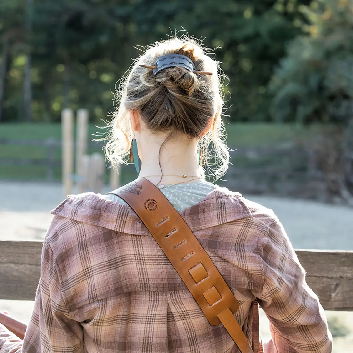 Back of Celtic Wolf Guitar Strap