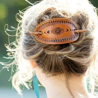 Western Leather Hair Slide