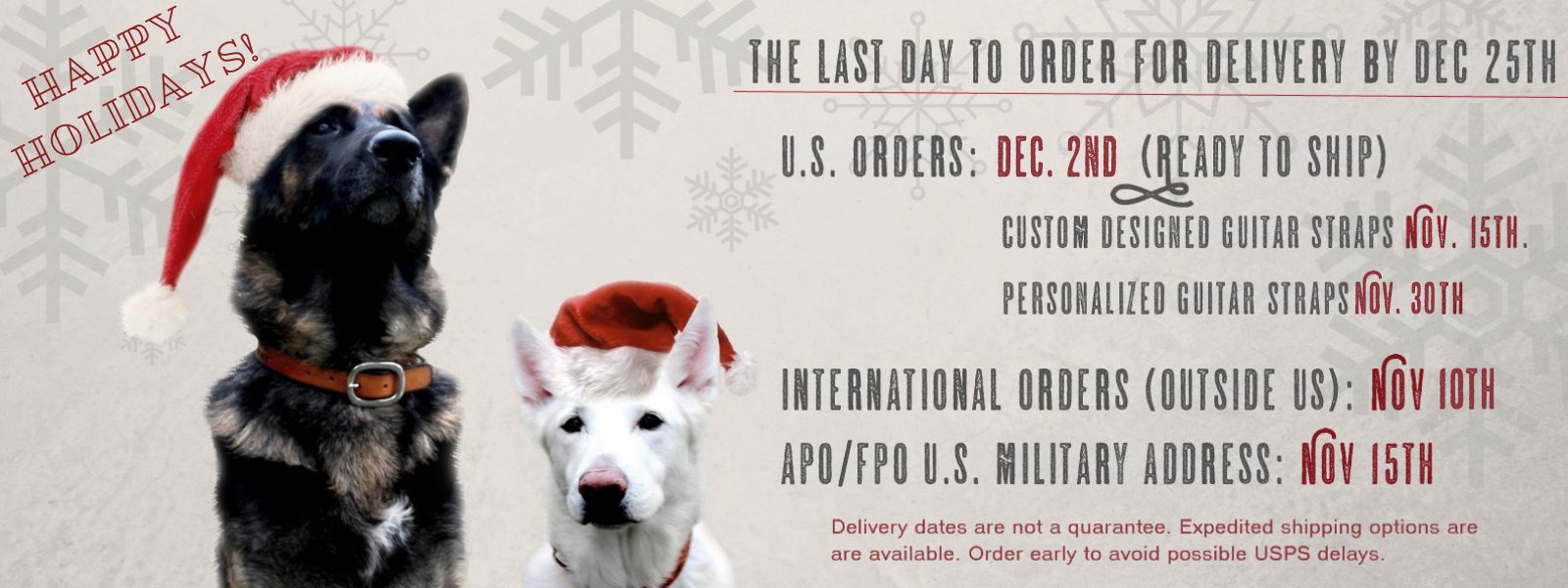 Happy Holidays Deadlines 2020 Holiday Deadlines